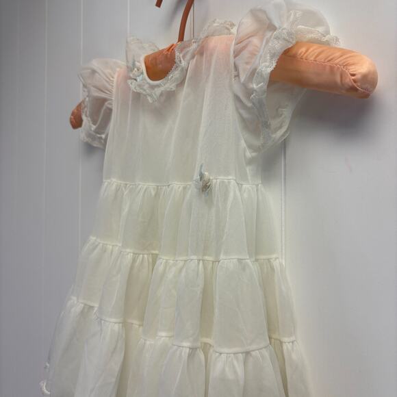 Vintage Infant Girl Delicate Tiered Christening Slip Dress Dainty Lace Victorian - Picture 2 of 8